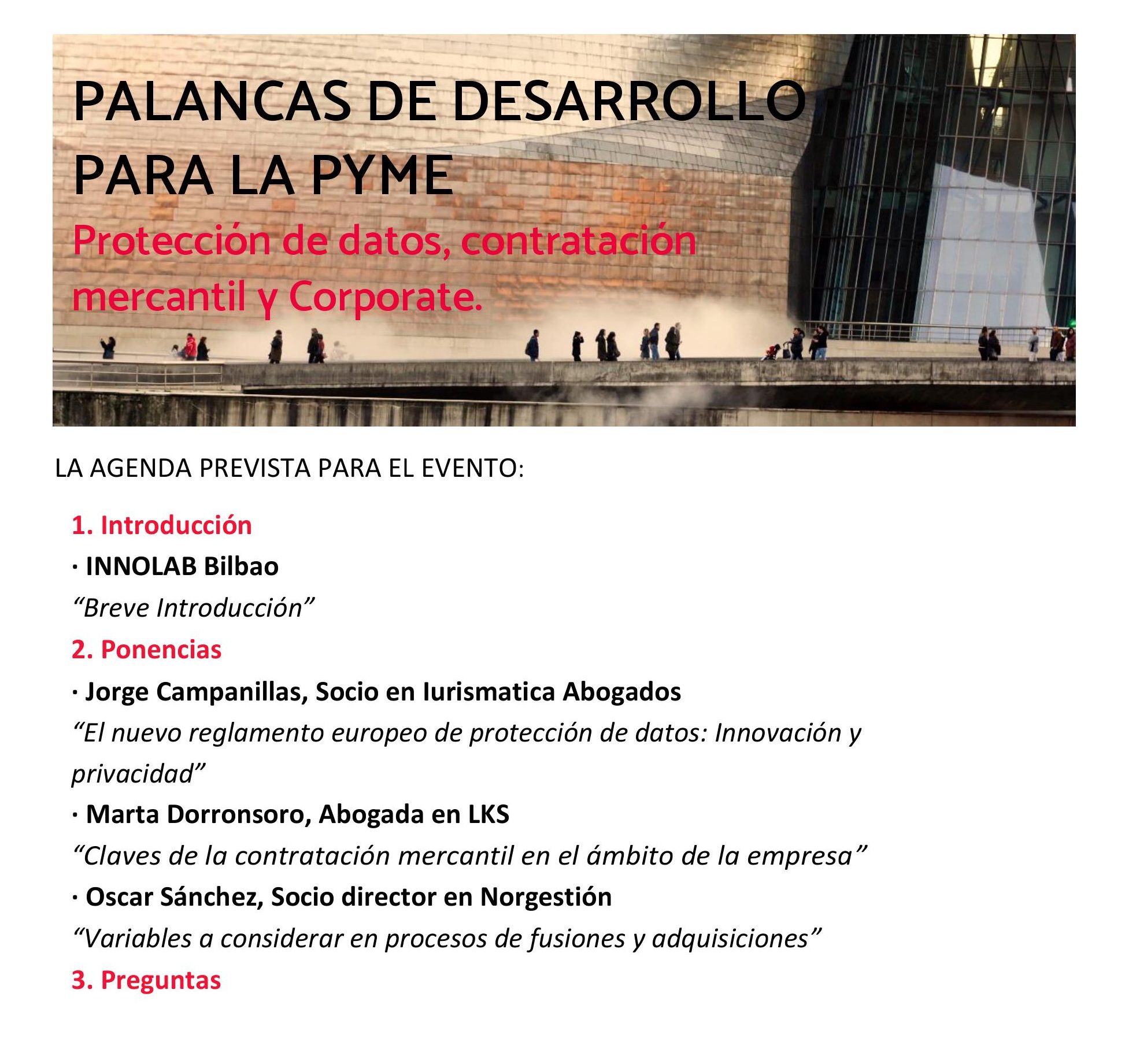 Palancas de desarrollo para la PYME: Protección de datos, contratación mercantil y corporate