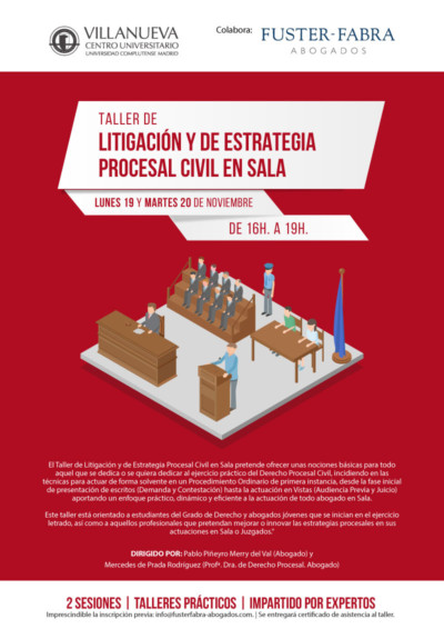 Taller de Litigación y de Estrategia Procesal Civil en Sala