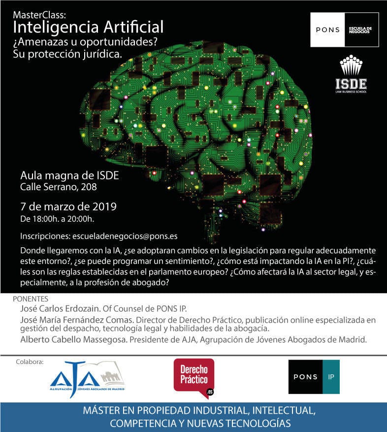 Masterclass Inteligencia Artificial. ¿Amenazas u oportunidades? Su protección jurídica.