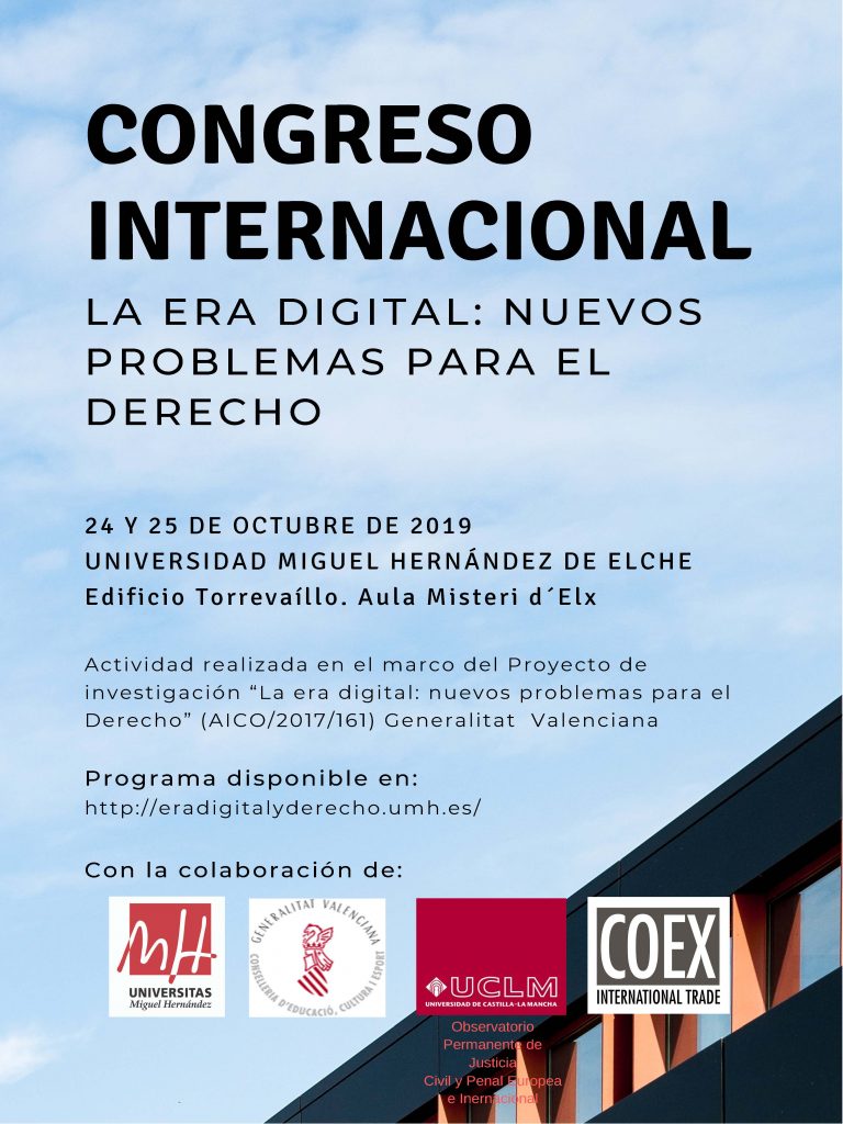 Congreso Internacional La era digital. Nuevos problemas para el Derecho.