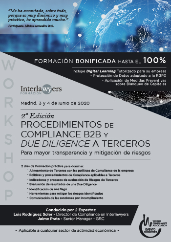 Workshop 2ª Edición Procedimientos de compliance B2B y Due diligence a terceros Para mayor transparencia y mitigación de riegos