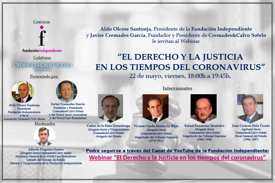 Webinar El Derecho y la Justicia en los tiempos del coronavirus