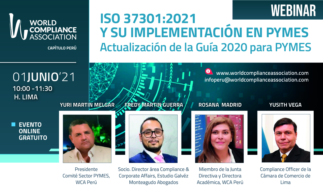 Webinar: ISO 37301:2021 y su implementación en pymes - Actualización de la Guía 2020 para pymes