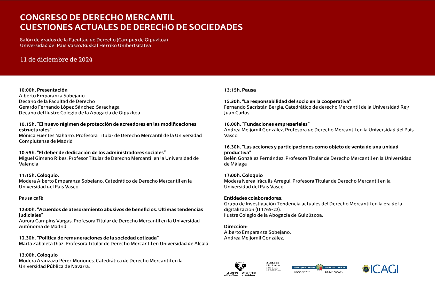 Congreso de Derecho Mercantil: Cuestiones actuales de Derecho de Sociedades